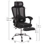 ΚΑΡΕΚΛΑ ΓΡΑΦΕΙΟΥ BARNET HM18258.01 ΜΑΥΡΟ MESH-ΜΑΥΡΟΣ ΣΚΕΛΕΤΟΣ NYLON 61x62x123Υ - Image 2