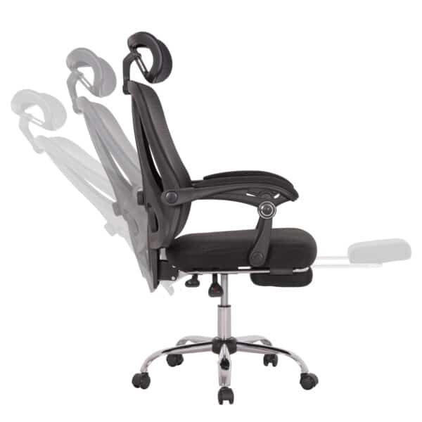 ΚΑΡΕΚΛΑ ΓΡΑΦΕΙΟΥ BARNET HM18258.01 ΜΑΥΡΟ MESH-ΜΑΥΡΟΣ ΣΚΕΛΕΤΟΣ NYLON 61x62x123Υ - Image 4