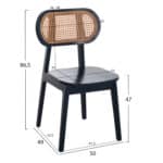 ΚΑΡΕΚΛΑ ΤΡΑΠΕΖΑΡΙΑΣ SEBBO HM6388.02 ΞΥΛΟ TEAK ΜΑΥΡΟ & ΣΥΝΘ.RATTAN 50x49x86,5Υεκ. - Image 2