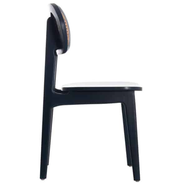 ΚΑΡΕΚΛΑ ΤΡΑΠΕΖΑΡΙΑΣ SEBBO HM6388.02 ΞΥΛΟ TEAK ΜΑΥΡΟ & ΣΥΝΘ.RATTAN 50x49x86,5Υεκ. - Image 4