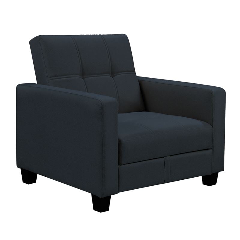 kelso-polythrona-krevati-me-apothikeftiko-choro-yfasma-mavro-enlarge KELSO Πολυθρόνα - Κρεβάτι με Αποθηκευτικό Χώρο, Ύφασμα Μαύρο 86x81x80cm Bed:64x105x38cm - Image 1