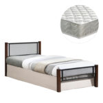 ΚΡΕΒΑΤΙ ΜΟΝΟ & ΣΤΡΩΜΑ RAYVEN HM21335 ΜΕΤΑΛΛΟ & ΞΥΛΟ ΣΕ DIRTY OAK--ΣΤΡΩΜΑ 90x190εκ