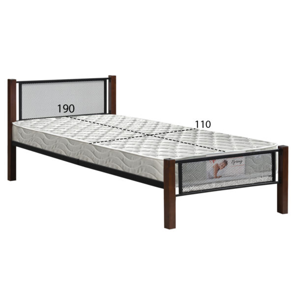 ΚΡΕΒΑΤΙ ΜΟΝΟ & ΣΤΡΩΜΑ RAYVEN HM21335 ΜΕΤΑΛΛΟ & ΞΥΛΟ ΣΕ DIRTY OAK--ΣΤΡΩΜΑ 90x190εκ - Image 3