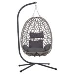 ΚΡΕΜΑΣΤΗ ΦΩΛΙΑ NESTA HM6468.01 ΓΚΡΙ ΜΕΤΑΛΛΟ & P.E.RATTAN 100x100x190Υεκ. - Image 3