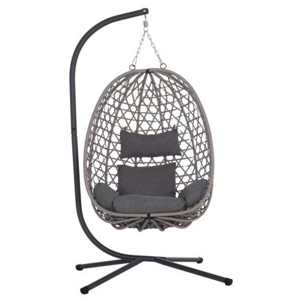 ΚΡΕΜΑΣΤΗ ΦΩΛΙΑ NESTA HM6468.01 ΓΚΡΙ ΜΕΤΑΛΛΟ & P.E.RATTAN 100x100x190Υεκ. - Image 3