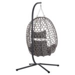 ΚΡΕΜΑΣΤΗ ΦΩΛΙΑ NESTA HM6468.01 ΓΚΡΙ ΜΕΤΑΛΛΟ & P.E.RATTAN 100x100x190Υεκ. - Image 4