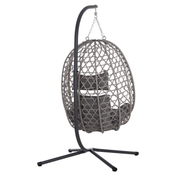 ΚΡΕΜΑΣΤΗ ΦΩΛΙΑ NESTA HM6468.01 ΓΚΡΙ ΜΕΤΑΛΛΟ & P.E.RATTAN 100x100x190Υεκ. - Image 4