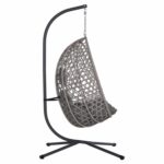 ΚΡΕΜΑΣΤΗ ΦΩΛΙΑ NESTA HM6468.01 ΓΚΡΙ ΜΕΤΑΛΛΟ & P.E.RATTAN 100x100x190Υεκ. - Image 5