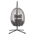 ΚΡΕΜΑΣΤΗ ΦΩΛΙΑ NESTA HM6468.01 ΓΚΡΙ ΜΕΤΑΛΛΟ & P.E.RATTAN 100x100x190Υεκ. - Image 6