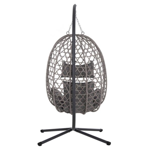 ΚΡΕΜΑΣΤΗ ΦΩΛΙΑ NESTA HM6468.01 ΓΚΡΙ ΜΕΤΑΛΛΟ & P.E.RATTAN 100x100x190Υεκ. - Image 6