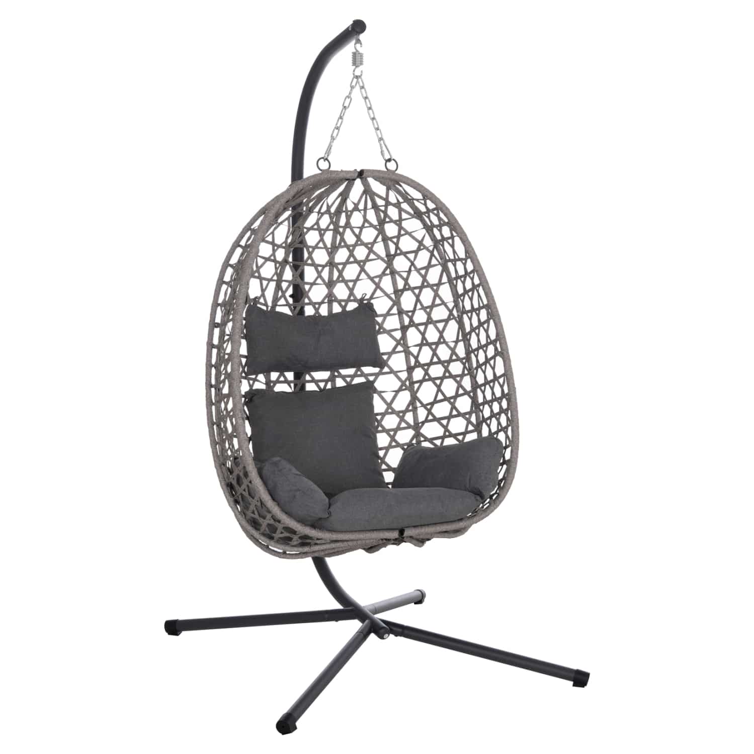 HM6468.01 ΚΡΕΜΑΣΤΗ ΦΩΛΙΑ NESTA HM6468.01 ΓΚΡΙ ΜΕΤΑΛΛΟ & P.E.RATTAN 100x100x190Υεκ. - Image 1