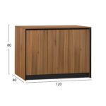 ΝΤΟΥΛΑΠΙ ΓΡΑΦΕΙΟΥ SUPREME HM2357 ΜΕΛΑΜΙΝΗ ΣΕ HONEY OAK & ΓΚΡΙ 120x40x80Υεκ. - Image 2