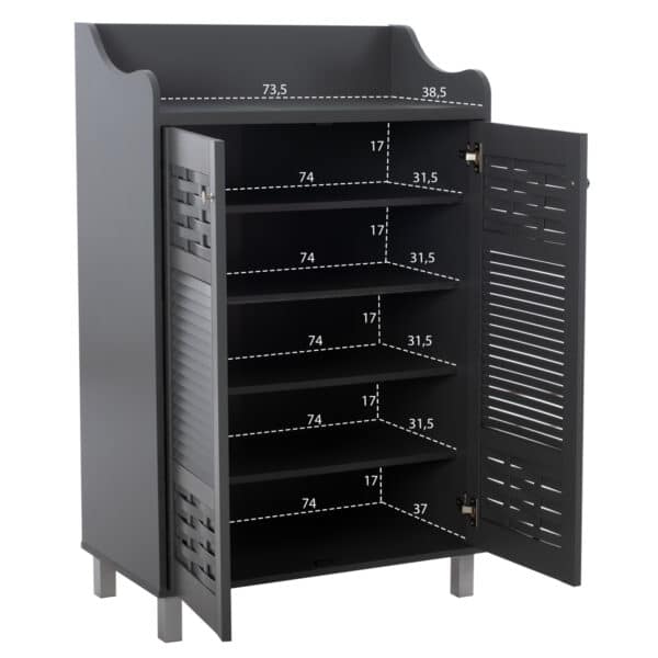 ΠΑΠΟΥΤΣΟΘΗΚΗ-ΝΤΟΥΛΑΠΙ KAILENA HM2230.10 ΜΕΛΑΜΙΝΗ ΓΚΡΙ 77x40x121,5 εκ. - Image 3