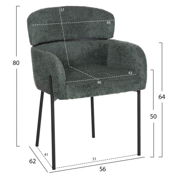 ΠΟΛΥΘΡΟΝΑ WOLF HM8583.03 ΠΕΤΡΟΛ ΥΦΑΣΜΑ ΜΠΟΥΚΛΕ ΜΕ ΜΕΤΑΛΛΙΚΑ ΠΟΔΙΑ 56x62x80Yεκ. - Image 2