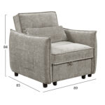 ΠΟΛΥΘΡΟΝΑ-ΚΡΕΒΑΤΙ ORYN HM3307.03 ΜΠΕΖ ΥΦΑΣΜΑ 89x85x84Υεκ. - Image 3