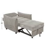 ΠΟΛΥΘΡΟΝΑ-ΚΡΕΒΑΤΙ ORYN HM3307.03 ΜΠΕΖ ΥΦΑΣΜΑ 89x85x84Υεκ. - Image 4