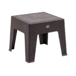 RATTAN Τραπεζάκι Βοηθητικό - Ξαπλώστρας, Στοιβαζόμενο, PP-UV (Rattan Look) Καφέ 50x50x42cm