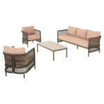 ΣΕΤ ΣΑΛΟΝΙ 4ΤΜΧ SONDRA HM6251.03 ΑΛΟΥΜΙΝΙΟ & ΣΧΟΙΝΙ ΠΡΑΣΙΝΟ-ΜΑΞΙΛΑΡΙΑ ΜΠΕΖ