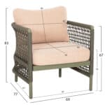 ΣΕΤ ΣΑΛΟΝΙ 4ΤΜΧ SONDRA HM6251.03 ΑΛΟΥΜΙΝΙΟ & ΣΧΟΙΝΙ ΠΡΑΣΙΝΟ-ΜΑΞΙΛΑΡΙΑ ΜΠΕΖ - Image 3