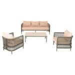 ΣΕΤ ΣΑΛΟΝΙ 4ΤΜΧ SONDRA HM6251.03 ΑΛΟΥΜΙΝΙΟ & ΣΧΟΙΝΙ ΠΡΑΣΙΝΟ-ΜΑΞΙΛΑΡΙΑ ΜΠΕΖ - Image 5