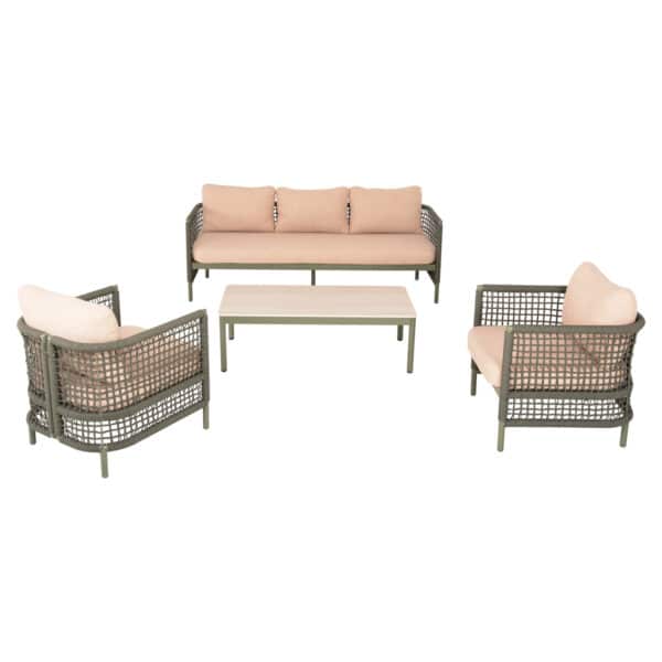 ΣΕΤ ΣΑΛΟΝΙ 4ΤΜΧ SONDRA HM6251.03 ΑΛΟΥΜΙΝΙΟ & ΣΧΟΙΝΙ ΠΡΑΣΙΝΟ-ΜΑΞΙΛΑΡΙΑ ΜΠΕΖ - Image 5