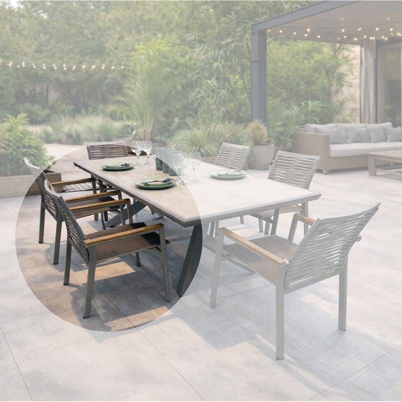 sierra-polythrona-dining-stoivazomeni-alouminiou-gkri-padded-kathisma-flat-wicker-enlarge SIERRA Πολυθρόνα Dining Στοιβαζόμενη Αλουμινίου, Γκρι Padded κάθισμα & Flat Wicker 56x65x87cm - Image 1