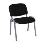 SIGMA Καρέκλα Στοιβαζόμενη Γραφείου Επισκέπτη, Μέταλλο Βαφή Silver, Ύφασμα Μαύρο 55x60x79cm / Σωλ.35x16/1mm