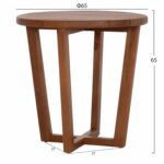 ΤΡΑΠΕΖΙ ΜΕΣΗΣ ΣΤΡΟΓΓΥΛΟ KOLIN HM6629 ΞΥΛΟ TEAK ΣΕ ΦΥΣΙΚΟ Φ65x65Υεκ. - Image 2