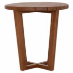 ΤΡΑΠΕΖΙ ΜΕΣΗΣ ΣΤΡΟΓΓΥΛΟ KOLIN HM6629 ΞΥΛΟ TEAK ΣΕ ΦΥΣΙΚΟ Φ65x65Υεκ. - Image 3