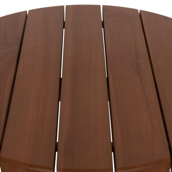 ΤΡΑΠΕΖΙ ΜΕΣΗΣ ΣΤΡΟΓΓΥΛΟ KOLIN HM6629 ΞΥΛΟ TEAK ΣΕ ΦΥΣΙΚΟ Φ65x65Υεκ. - Image 4