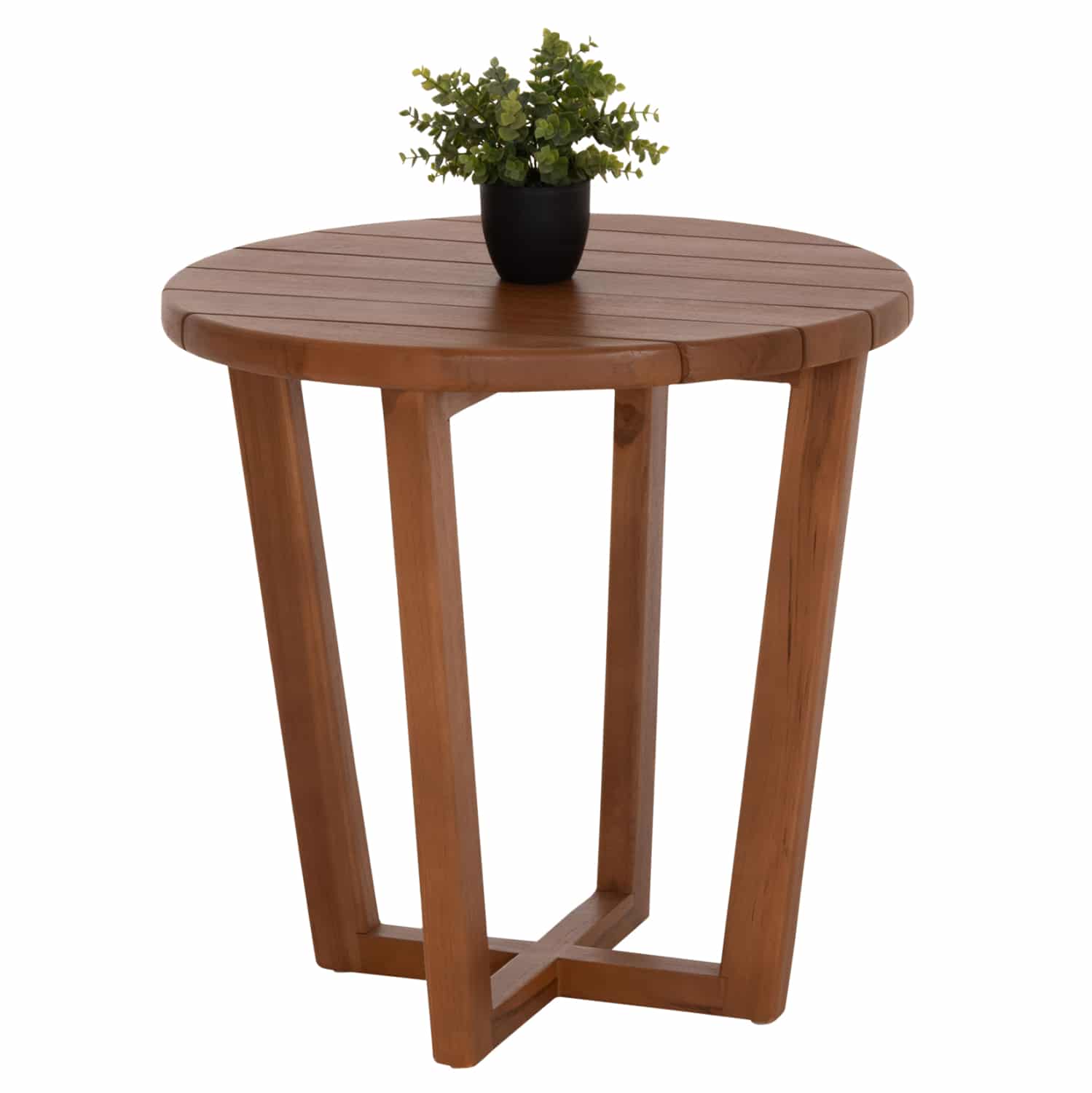 HM6629 ΤΡΑΠΕΖΙ ΜΕΣΗΣ ΣΤΡΟΓΓΥΛΟ KOLIN HM6629 ΞΥΛΟ TEAK ΣΕ ΦΥΣΙΚΟ Φ65x65Υεκ. - Image 1