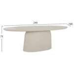 ΤΡΑΠΕΖΙ ΤΡΑΠΕΖΑΡΙΑΣ ΟΒΑΛ BRECCAN HM6577.02 ΜΠΕΖ ΤΣΙΜΕΝΤΟ 240x100x75Υεκ. - Image 2