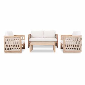 ΣΕΤ ΣΑΛΟΝΙ 4ΤΜΧ LUDVALD SM6446 ΞΥΛΟ ΑΚΑΚΙΑΣ-ΣΧΟΙΝΙ-ΜΠΕΖ ΜΑΞΙΛΑΡΙΑ