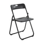 WENDY Καρέκλα Πτυσσόμενη, Μέταλλο Βαφή Μαύρο, PP Απόχρωση Μαύρο 48x49x73cm