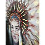 INDIAN GIRL ΠΙΝΑΚΑΣ ΔΙΑΚΟΣΜΗΣΗΣ 90x90x4cm ΚΑΜΒΑΣ ΞΥΛΟ 015110 - Image 2