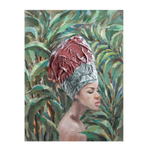 JUNGLE LADY ΠΙΝΑΚΑΣ ΔΙΑΚΟΣΜΗΣΗΣ 76x100x4cm ΚΑΜΒΑΣ ΠΟΛΥΧΡΩΜΟ ΞΥΛΟ 015119