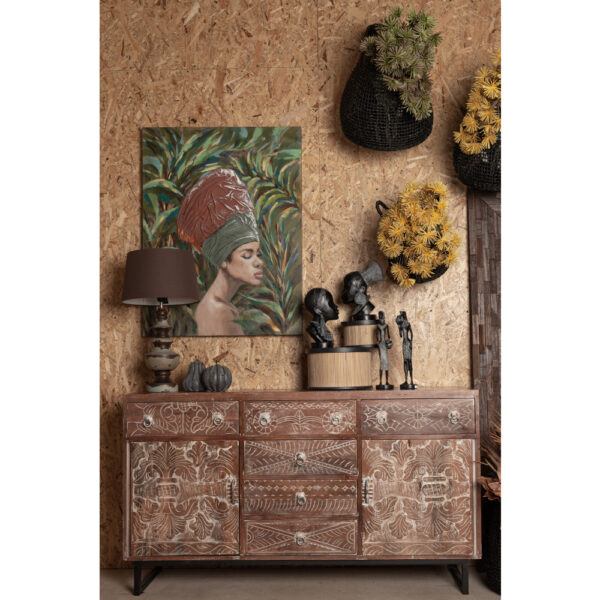 JUNGLE LADY ΠΙΝΑΚΑΣ ΔΙΑΚΟΣΜΗΣΗΣ 76x100x4cm ΚΑΜΒΑΣ ΠΟΛΥΧΡΩΜΟ ΞΥΛΟ 015119 - Image 3