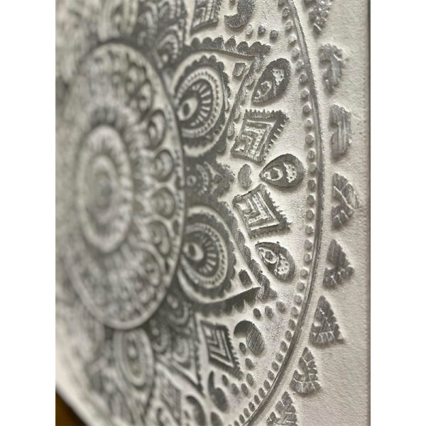 SAVOIR ΠΙΝΑΚΑΣ ΔΙΑΚΟΣΜΗΣΗΣ 62x62x5cm ΚΑΜΒΑΣ ΛΕΥΚΟ ΧΡΥΣΟ ΞΥΛΟ 016284 - Image 2