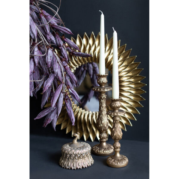 PEACOCK ΚΗΡΟΠΗΓΙΟ 10x10x33cm POLYRESIN ΧΡΥΣΟ ΑΝΤΙΚΕ 016341 - Image 3