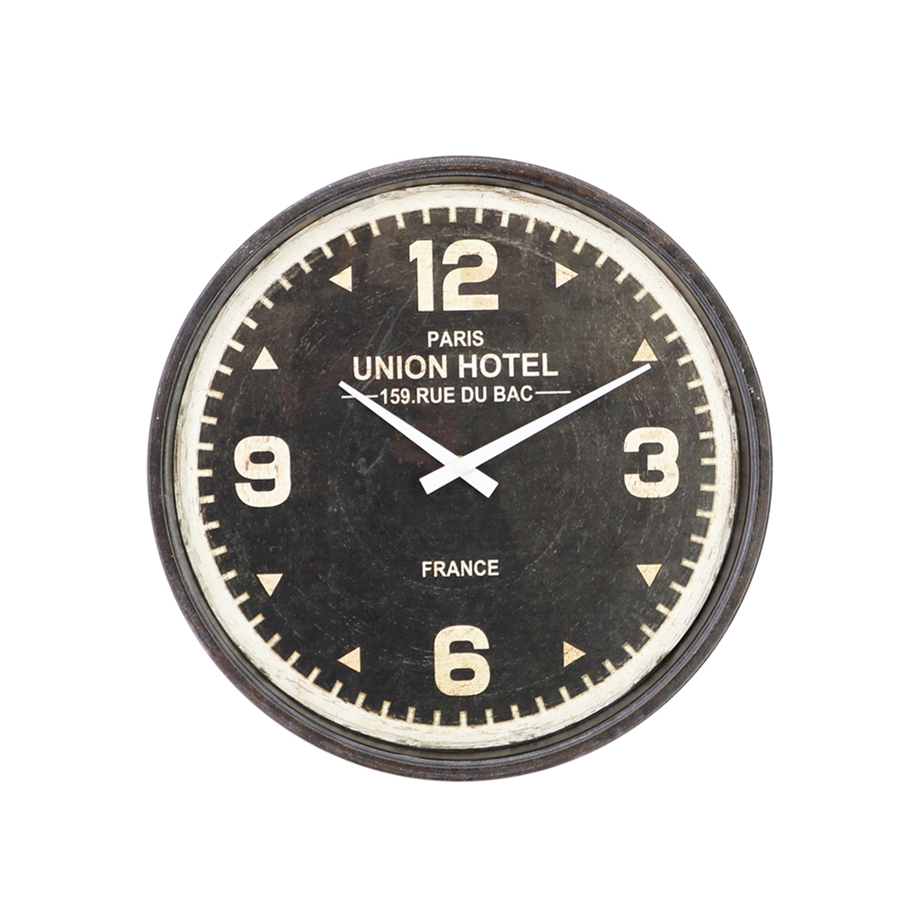 016740-xbzkj-first- UNION ΡΟΛΟΪ ΤΟΙΧΟΥ 40x40x5cm ΜΕΤΑΛΛΟ ΜΑΥΡΟ ΛΕΥΚΟ ΓΥΑΛΙ 016740 - Image 1