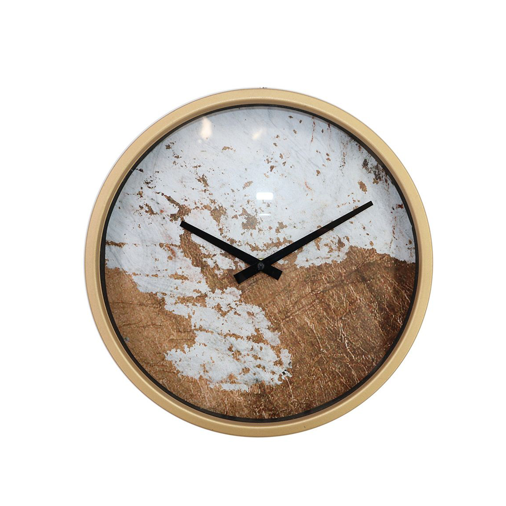 016744-cuhg1-first- ANZIANO ΡΟΛΟΪ ΤΟΙΧΟΥ 30x30x6cm ΜΕΤΑΛΛΟ ΧΡΥΣΟ ΛΕΥΚΟ ΓΥΑΛΙ ΚΑΦΕ 016744 - Image 1