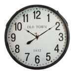 OLD TOWN ΡΟΛΟΪ ΤΟΙΧΟΥ 80x80x10cm ΜΕΤΑΛΛΟ ΜΑΥΡΟ ΛΕΥΚΟ ΓΥΑΛΙ 016748