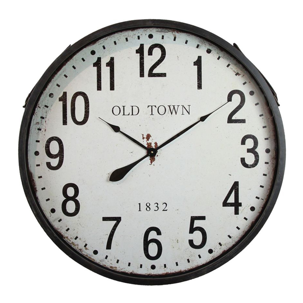 016748-qsv6o-first- OLD TOWN ΡΟΛΟΪ ΤΟΙΧΟΥ 80x80x10cm ΜΕΤΑΛΛΟ ΜΑΥΡΟ ΛΕΥΚΟ ΓΥΑΛΙ 016748 - Image 1