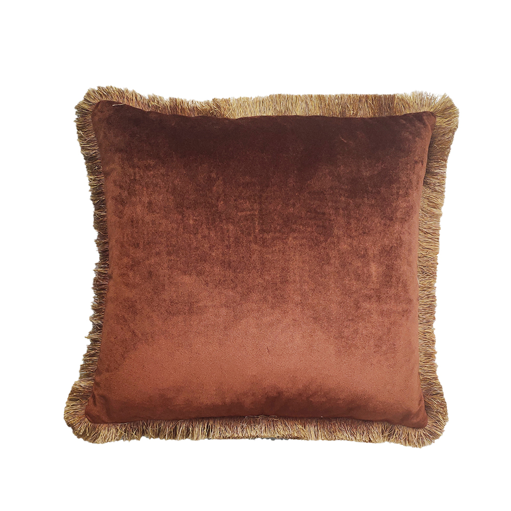 017174-vMAxF-first-_1 TRES ΔΙΑΚΟΣΜΗΤΙΚΟ ΜΑΞΙΛΑΡΙ 45x45cm ΥΦΑΣΜΑ TERRACOTTA POLYESTER 017174 - Image 1