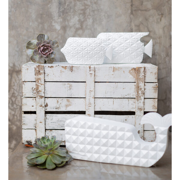 PISTRIS ΔΙΑΚΟΣΜΗΤΙΚΟ ΨΑΡΙ 40x11x18cm POLYRESIN ΛΕΥΚΟ 017257 - Image 4