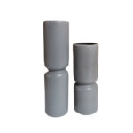 TERRA ΒΑΖΟ 9x9x33cm ΚΕΡΑΜΙΚΟ ΓΚΡΙ 017413 - Image 4