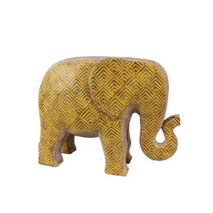 AFRICANA 2 ΔΙΑΚΟΣΜΗΤΙΚΟ ΕΛΕΦΑΝΤΑΣ 29x13x22cm POLYRESIN ΚΙΤΡΙΝΟ 017442