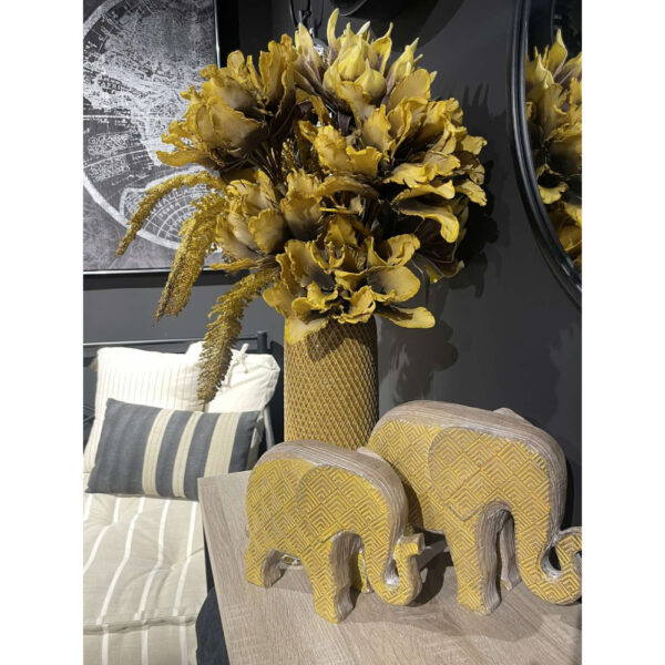 AFRICANA 2 ΔΙΑΚΟΣΜΗΤΙΚΟ ΕΛΕΦΑΝΤΑΣ 29x13x22cm POLYRESIN ΚΙΤΡΙΝΟ 017442 - Image 2