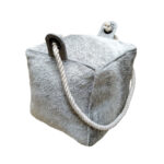 PUERTA ΔΙΑΚΟΣΜΗΤΙΚΟ DOOR STOPPER 15x15x15cm ΔΕΡΜΑ ΓΚΡΙ ΒΑΜΒΑΚΙ 017504