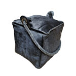 PUERTA ΔΙΑΚΟΣΜΗΤΙΚΟ DOOR STOPPER 15x15x15cm ΔΕΡΜΑ ΜΑΥΡΟ ΒΑΜΒΑΚΙ 017505